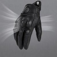 Gants de moto en cuir véritable pour l'été, respirants, perforés, anti-chute, style vintage pour motards