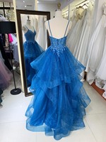 Robes de bal bleu roi en gros 2026 2027 – Robe de soirée d'usine avec corset floral 3D perlé et tulle scintillant – Fournisseur de robes de bal