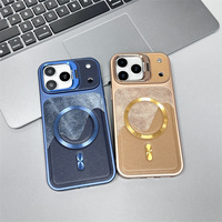 Casing Ponsel Anti Benturan dengan Bingkai Kamera Magnetik, Lapisan Cat Metalik Mewah untuk Apple iPhone 18 Pro Max/17 Air/16 E/15 Plus