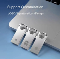USB 2.0 3.0 asli, Pendrive logam 16GB-128GB USB stik memori Flash Disk