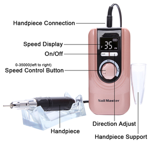 Máquina de manicura portátil recargable, 35000RPM, juego de Lima eléctrica, herramientas para pulir uñas artísticas en Gel, cortador de fresado de 25W - Product Image 2