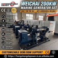 Generador Diésel Marino de 200kW 200A Weichai 250kVA con ATS, Anticorrosión, Circuito Cerrado, Resistente a la Salinidad, Trifásico, con Certificación CE e ISO