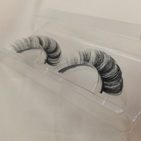 Cheveux synthétiques végétaliens pleine bande cils d curl cils russes D Curl moelleux naturels avec emballage de boîte de cils de marque privée