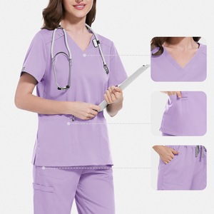 Divise Ospedaliere Personalizzabili per Medici, Infermieri, Dentisti e Operatori Estetici - Set di Camici Medici Unisex Traspiranti in Tessuto Elastico per Tutte le Stagioni - Product Image 3