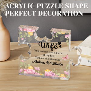 Custom Acrylic Puzzle Piece Ornament UV Printed Personalized Acrylic <b>Plaque</b> Home Decor Family Gift - Product Image 3