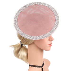 Haute qualité thé fête diamant clouté Polyester Kentucky Derby Fascinator chapeaux avec pinces à cheveux pour les femmes fête décoration quotidienne - Product Image 3