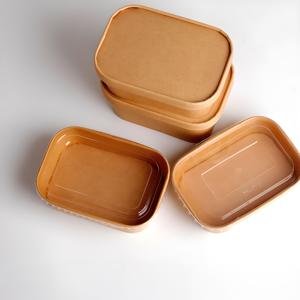 ชามสลัดกระดาษคราฟท์ทรงสี่เหลี่ยมและสี่เหลี่ยมแบบใช้แล้วทิ้งเป็นมิตรกับสิ่งแวดล้อมภาชนะเกรดอาหารสำหรับทำซูชิแซนวิช - Product Image 2