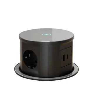 High quality desktop power pop up socket with wireless charger hidden power socket the desk pop up outlet