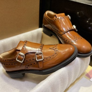Zapatos Menge de lujo para mujer, con acabado brillante, suela gruesa, estilo académico, punta redonda y tacón bajo, de cuero. - Product Image 6