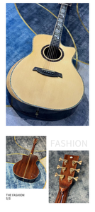 Guitarra Acústica Spruce de 41 Pulgadas, Totalmente de Madera Maciza, Hecha a Mano por Luthier, Instrumento Premium de Alta Gama - Product Image 6