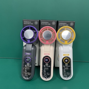 Ventilador de Mano Plegable con Pantalla Digital, Refrigeración por Hielo, Recargable por USB, de Alta Velocidad, para el Verano, Mini Ventilador Portátil para Exteriores - Product Image 5