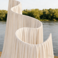 Support de toile de fond incurvé en métal en forme de S pour mariage, support de drapé ondulé pour décoration de fond de cérémonie de mariage en extérieur dans un château