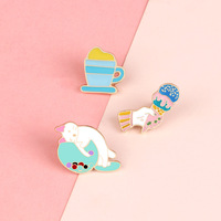 Broche et badge en métal multicolore, style européen et américain, mignon, inspiré du Japon et de la Corée, accessoire pour vêtements et sacs, avec boucle