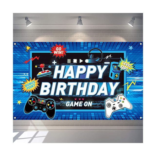 LEMON 6.1*6.3ft Video Game Vinyl/Polyester Birthday Party Supplies Decorations Backdrop Banner Background Photo Studio Props