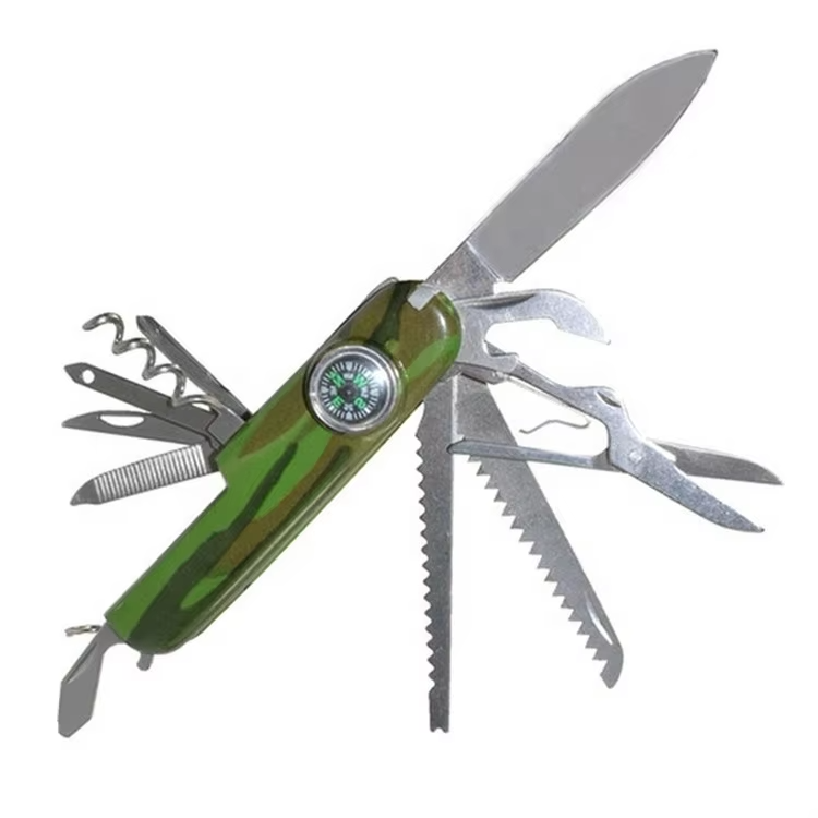 Camouflage 11 Function Pocket Knife Compass