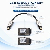 Cisco Switch Baru Original C9300L-STACK-KIT= untuk Switch Seri C9300 Termasuk 2 Adaptor Stack dan 1 Kabel Stack