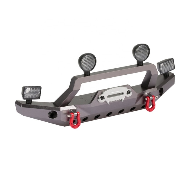 Metal Front Bumper with Led Light for 1/10 RC Crawler TRX4 Sport 82024-4 Upgrade Parts