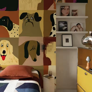 Hiện đại con chó khối nghệ thuật nền bức tranh tường 3D hình nền trang trí nhà - Product Image 5