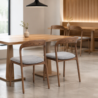 Chaise de salle à manger de luxe moderne en bois massif de frêne français pour restaurant
