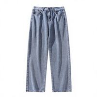 Lot de vêtements en stock – Jeans droits pour hommes, coupe classique, délavage clair, couleur unie – Surplus d'exportation, prêts à être expédiés, vente en gros