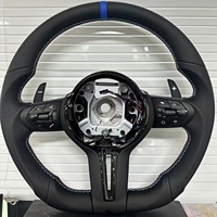 Volant sport en cuir noir plat M Sport adapté aux BMW F10 F30 F31 F32 F20 E90 E87 E92 X6 E71 X5 E70 F15 F16