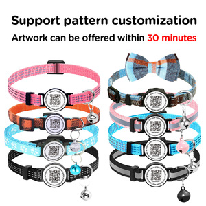Smart ID Software QR Code Custom Fashion Luxury Nylon Anti-Hang Breakaway Cat Neck Collar con campana - Product Image 6