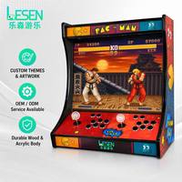 Máquina de Juegos Arcade Retro de Mesa con Pantalla LCD HD de 22 Pulgadas, Operada con Monedas, para 2 Jugadores, Juego de Lucha
