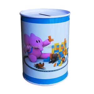 Girl's Pink Round <strong>Tin</strong> <strong>Money</strong> Saving <strong>Box</strong> - Product Image 3