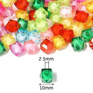 Новинка, оптовая продажа, 500 г/мешок, сахарные бусины, акриловые пластиковые квадратные прозрачные граненые круглые бусины для изготовления ювелирных изделий «DIY» - Product Image 2