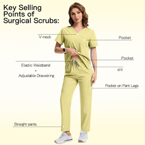 Set di uniformi mediche con logo personalizzato, camice chirurgico di alta qualità, uniforme ospedaliera, tuta medica con scollo a V, <span class=keywords><strong>abbigliamento</strong></span> da <span class=keywords><strong>medico</strong></span> - Product Image 2