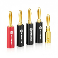 Connecteur banane plaqué or RASANTEK 4 mm, connecteur audio banane en cuivre pour câble de haut-parleur, connecteur HiFi AV, cuivre professionnel