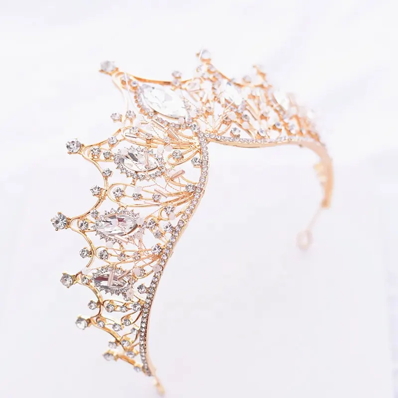 Fashion Noble Temperament Rhinestone Headpiece Crystal Crown Princess Tiara For Wedding Party