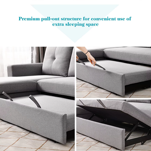 Canapé-lit <span class=keywords><strong>futon</strong></span> pliable en forme de L, 3 places, en tissu, pour salon, chambre, appartement, petite <span class=keywords><strong>maison</strong></span> - Product Image 5