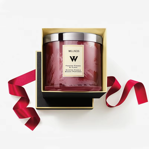 Vente en gros de bocal en verre de luxe pour la décoration intérieure personnalisée avec couvercle en métal, bougies parfumées en cire de soja, coffret cadeau de parfum de maison pour Noël - Product Image 3