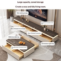 Nouvelle combinaison de meuble TV et table basse de luxe léger pour salon, haut de gamme, sur pied, style moderne et simple, multifonctionnelle