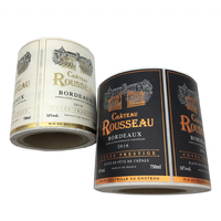 Étiquettes de vin personnalisées professionnelles, imperméables, autocollantes, imprimées, avec feuille d'or pour bouteilles