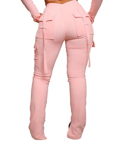 Conyson New Design Cargo Pant Ladies Casual Drawstring <strong>Split</strong> <strong>Trouser</strong> Woman Clothes Polyester Pants With Pocket Women <strong>Trousers</strong> - Product Image 3