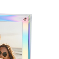 Cadre photo magnétique double face irisé en acrylique transparent, présentoir d'images en lucite 4x6 pouces, décoration de table/bureau