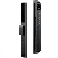 Serrure de porte intelligente de sécurité, design fin en aluminium, carte-clé, mot de passe, application Tuya/WiFi, écran cloud pour portes en acier, laiton, bois, Grade A