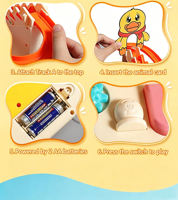 Jouet 2-en-1 Électrique Escaladeur d'Escaliers Pingouin Canard avec Piste de Course et Toboggan, Clavier de Piano Coloré, Lumières et Musique, Éducatif, en Plastique ABS