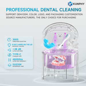 2024 nueva llegada Mini limpiador ultrasónico UV <span class=keywords><strong>Dental</strong></span> de alta frecuencia 48kHz aparatos para dentaduras postizas domésticas USB eléctrico para uso en exteriores - Product Image 2