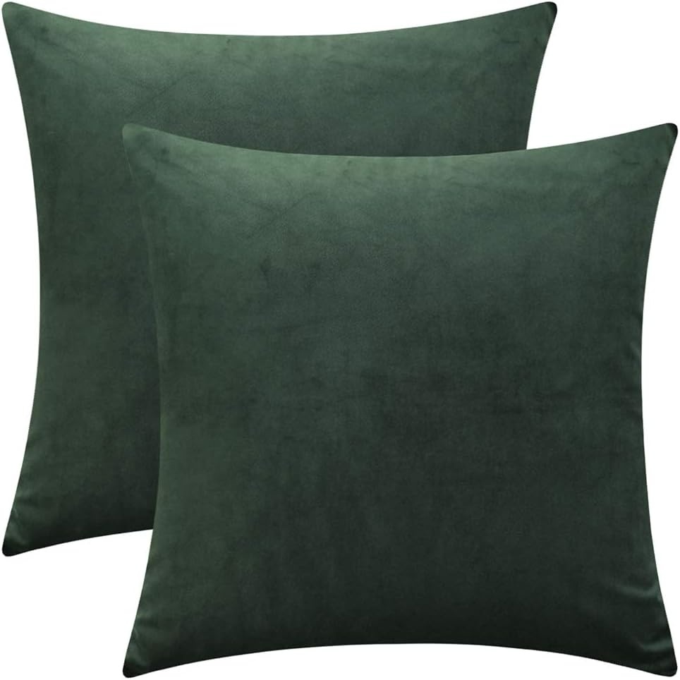 Comfortable Velvet Throw Pillow Cases, Decorative Solid Cushion Covers for Sofa Couch and Bed