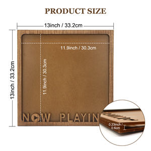 Marco de Madera Marrón Personalizado para Álbumes, Grabado Láser, Exhibición de Pósteres, Marco para Discos de Vinilo de 13*13 Pulgadas para Almacenamiento y Decoración del Hogar - Product Image 4