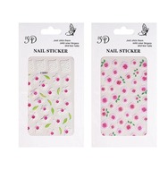 Luxe 5D En Relief Fleur Conception Nail Art Autocollants 3D Papier Manucure Stickers pour Articles De Fête