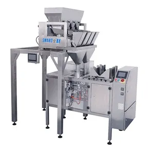 Automatische lineare Waage Standbeutel körnige Kaffeebohnen Nuss Reis-Verpackungsmaschine