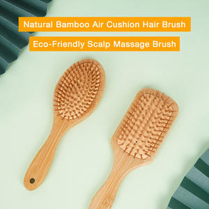 Eco Bamboo Wooden <b>Hair</b> <b>Brush</b> OEM Custom Logo <b>Massage</b> Detangling <b>Hair</b> Air Cushion Comb For Daily <b>Hair</b> Care - Product Image 4