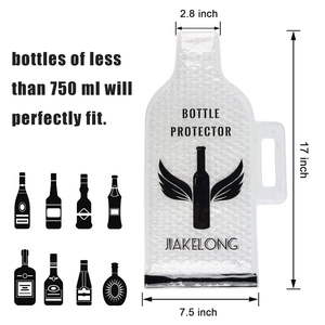 Bolsas de piel de vino PE reutilizables personalizables con asa Bolsa de viaje de burbujas de PVC Alimentos seguros para botellas de vino - Product Image 6
