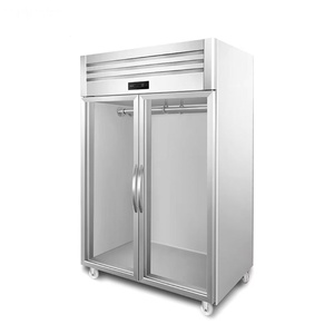 Refrigerador Vertical Comercial de Acero Inoxidable con Puertas de Doble Vidrio para Almacenamiento de Carne en Restaurantes - Product Image 4