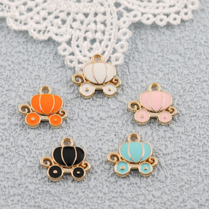 Themed <b>Pumpkin</b> Carriage Zinc Alloy Cartoon Unisex Pendant DIY Jewelry Charm for Earrings Bracelets Necklaces Fashion Accessory - Product Image 1