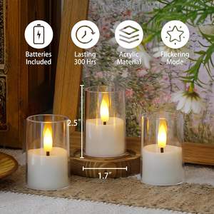 Velas LED de Plástico Color Marfil con Pilas para Decoración de Mesa en Bodas, Cumpleaños y Fiestas - Product Image 3